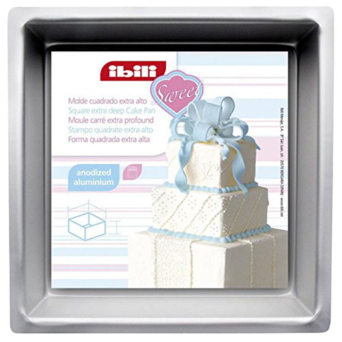 IBILI 815220 - Molde Cuadrado Extra Alto (20 x 20 x 10 cm) Aluminio anodizado