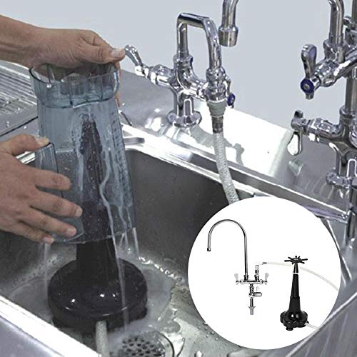 Ichiias Práctico Kit de Grifo de Agua Simple con Temperatura única Práctica enjuagadora de Vasos de Barra, lavavasos Ajustable, para cafetería Comercial