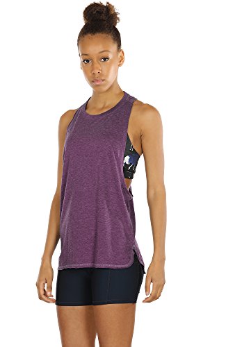 icyzone Sueltas y Ocio Camiseta sin Mangas Camiseta de Fitness Deportiva de Tirantes para Mujer(Paquete de 3) (XS, Negro/UVA Morada/Azul Cielo)