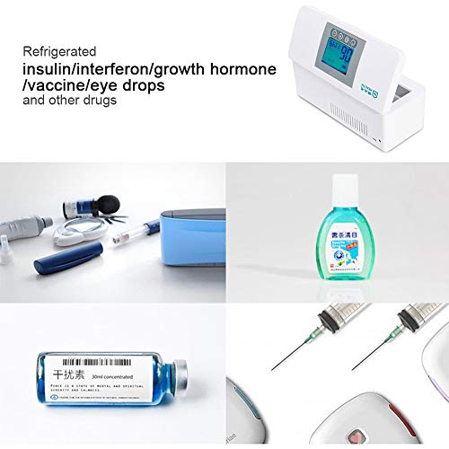 IDABAY Nevera Portátil de Insulina, Caja de Refrigerador de Insulina Semiconductor Refrigerador de Coche para Automóvil Viaje,Hogar con Pantalla LCD Temperatura Constante(2-8℃)