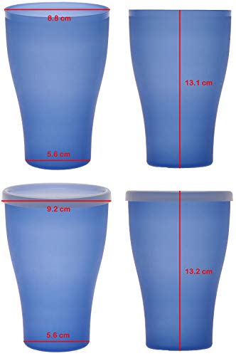 idea-station Neo Vasos plastico 12 Piezas, 450 ml, Colorido, Cubierta, Reutilizable, inastillable, Duro, vajilla, Tazas, Copas, Vaso, niños, Infantiles, de Agua, cóctel, Fiesta