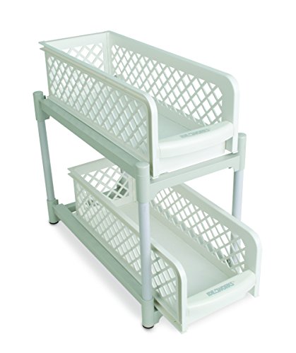 IDEAWORKS e7465 2 Basket cajones, PP, blanco, 38 x 14,6 x 33 cm