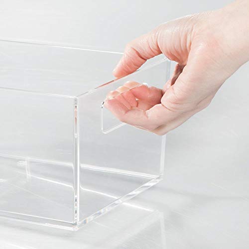 iDesign Clarity Cesto Organizador, pequeña Caja de almacenaje con Asas de plástico para organizar cosméticos y Maquillaje en el Lavabo, Transparente, 22.9 Cm X 15.2 Cm X 10.4 Cm