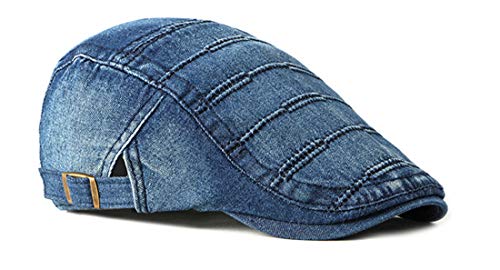 Idopy Men 's 2 Pack Denim Newsboy Gorras lavadas Jean Gatsby Ivy Irish Hats