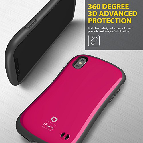 iFace Funda para iPhone X/XS de la Serie First Class - Linda Funda Protectora híbrida a Prueba de Golpes de Doble Capa [TPU y policarbonato] para Mujer [Probada] - Rosa Fuerte