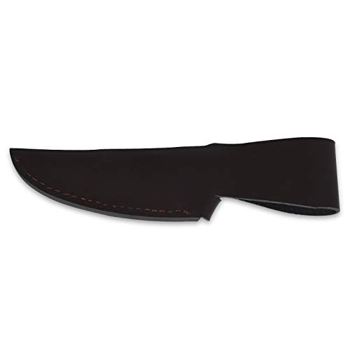 iFIELD Cuchillo de Caza Deportivo Camper EL29016, Total 22,8 cms, Mango Stamina Decorada CNC, Hoja de Acero INOX 3Cr13,con Funda de Piel, Herramienta de Camping para Pesca, Caza, Actividad Deportiva