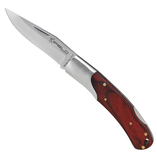 iFIELD Navaja Camper EL29020, con Mango Stamina roja, Hoja de 7,8 cms de Acero INOX 3Cr13, Largo Total de 17,5 cms, en Caja a Color, Herramienta de Camping para Pesca, Caza, Actividad Deportiva