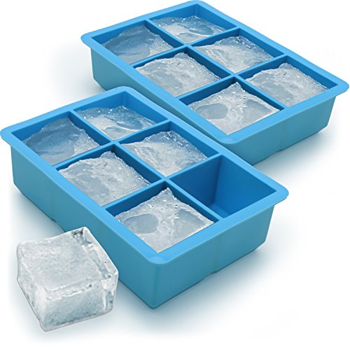 igadgitz Home Cubitera de Hielo 6 XL Cubos Cubitera Silicona de Calidad Alimentaria - 2 Piezas