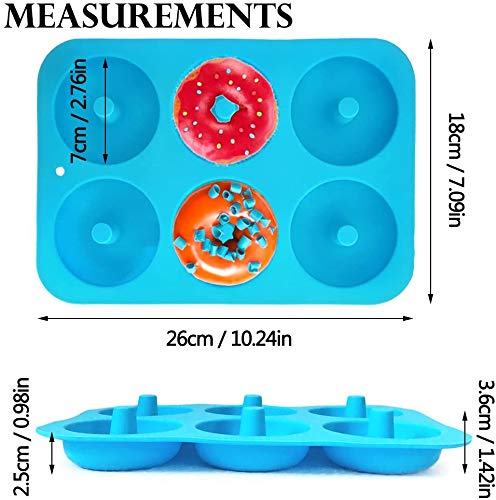 IHUIXINHE Molde de Silicona Navidad,Chocolate Antiadherente, Jalea, Galletas y Molde de Caramelo, Molde de Hornear Pastel (Juego de 3) (Donut)