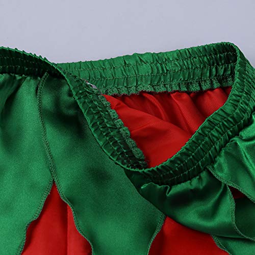 iiniim Calzoncillos de Satin Pantalones Cortos de Arbol Navidad Fiesta Hombre Sexy Traje de Papá Noel Boxeador Ropa Interior Lencería Boxer Shorts Cosplay Bragas Disfraz Rojo L