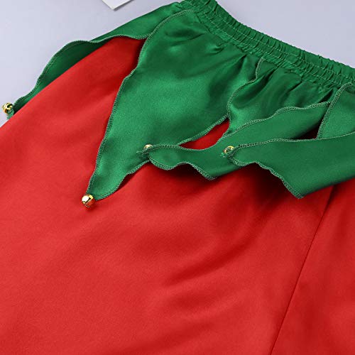 iiniim Calzoncillos de Satin Pantalones Cortos de Arbol Navidad Fiesta Hombre Sexy Traje de Papá Noel Boxeador Ropa Interior Lencería Boxer Shorts Cosplay Bragas Disfraz Rojo L