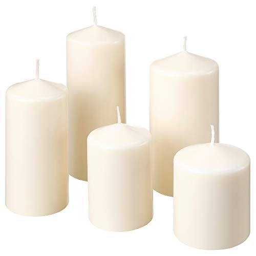 IKEA 803.779.37 Fenomen - Velas sin perfume, 5 unidades, color natural