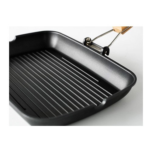 IKEA GRILLA -Sartén de parrilla, negro - 36x26cm