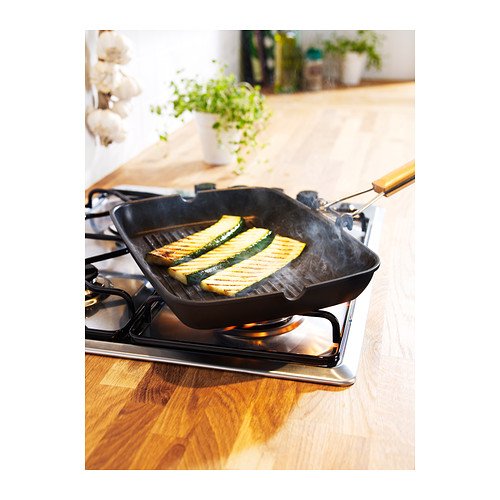 IKEA GRILLA -Sartén de parrilla, negro - 36x26cm