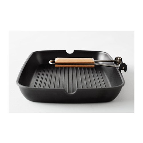 IKEA GRILLA -Sartén de parrilla, negro - 36x26cm