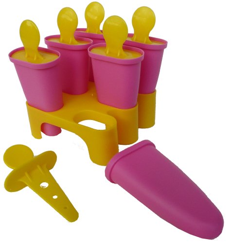 Ikea - Molde para helado de hielo paleta palo para hielo paletas conjunto (amarillo / rosa)