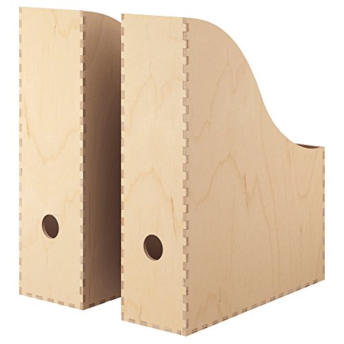 Ikea Zeitschriftensammler Knuff Holz-Aufbewahrungsbox im 2-er Set Revistero (Madera, 2 Unidades), Plata