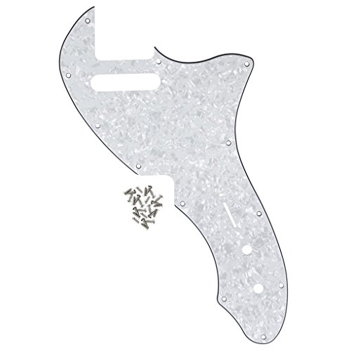 IKN 12 Holes TL 69 Re-Issue Pickguard Scratch Plate para guitarra eléctrica Fender Telecaster RI, perla blanca de 4 capas, pieza de repuesto