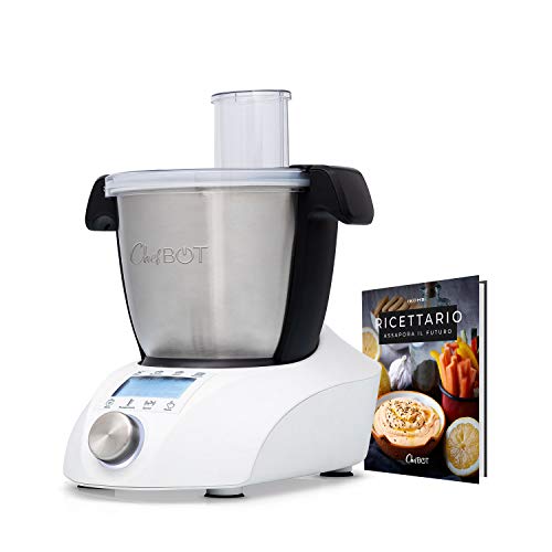 Ikohs Chefbot Compact – Robot de cocina multifunción, compacto, 23 funciones, 10 velocidades con turbo, 3,5 litros de acero inoxidable, sin BPA (Chefbot con recetario – Blanco)