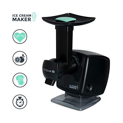 IKOHS HELAKI - Heladera Máquina de Helados, Soberte, Yogur Helado, 250W, Libre de BPA, Helados Sanos, Limpieza Fácil, Bajo Consumo, Muy Fácil de Usar, Seguro, Versátil