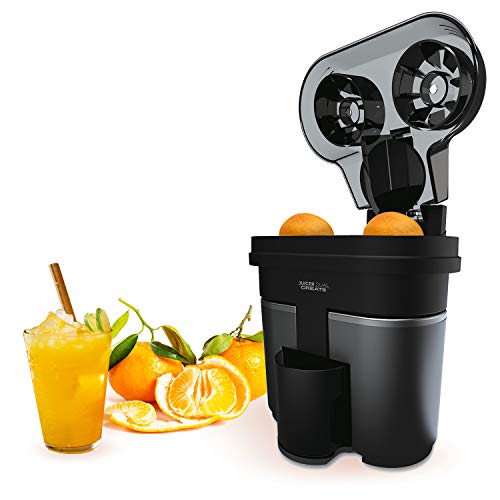 IKOHS JUICER Dual - Exprimidor Doble eléctrico, Sistema de Doble Cono de 90W, Filtro de Pulpa, Tanque 500ml, Compacto, Muy Fácil de Limpiar, Patas Antideslizantes, 2 Cabezales, Guardacables