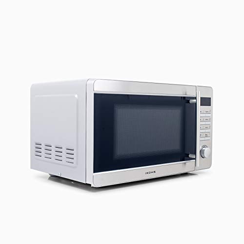 IKOHS Microondas MW700S Plateado - Microondas, 700W,Capacidad de 20L, 5 Niveles de Potencia, Temporizador hasta 30 minutos, Menú Automático, Cocción Multifrecuencia, Dispone de Reloj Digital