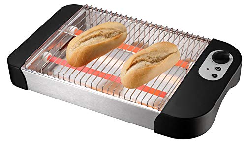 IKOHS Toast Flat Classic - Tostadora Plano Horizontal, 600 W, Bandeja Recogemigas, 6 Niveles de Potencia, Sistema de Seguridad, Guardacables, 2 Resistencias