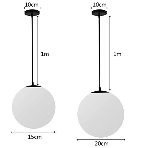 Iluminación Colgante Redondo para Techo Lampara Moderno Cristal Casquillo E27 220V 40W Luz del Cristal del Techo de Interior Foco para Cafeteria Bar Pub Restaurante (Plata, 20 cm)