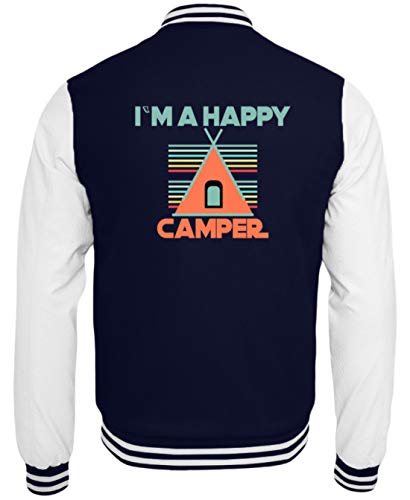 I'm A Happy Camper – Leidenschaftlicher Camper – Sudadera Azul Oscuro Y Blanco L