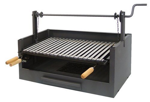 IMEX EL ZORRO 71509 71509-Cajón Barbacoa Elevador, Parrilla INOX, 63 x 75 x 42 cm, Color Negro, 63x75x42 cm