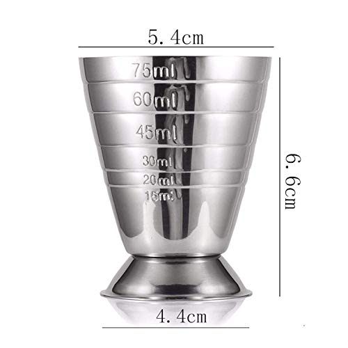 iMiMi Taza de medición de vaso medidor de onzas Jigger Bar Mezclador de bebidas Licor Taza de Medidor de Mojito Medidor de Leche Café Taza de Acero Inoxidable