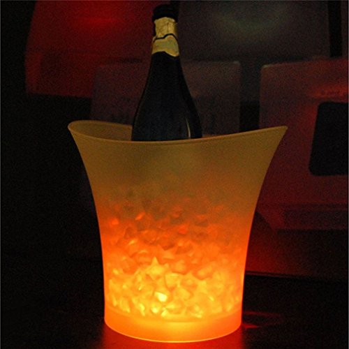 Impermeable Plástico LED Cubo de Hielo Luminious Cool KTV Bar Noche Fiesta Práctica Cocina Gadget 5L