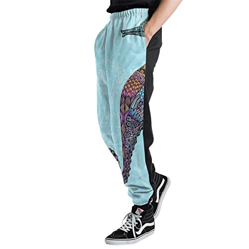 Inaayayi Electric Psychedelic Seahorses - Pantalones de Deporte para Hombre Negro Negro (M