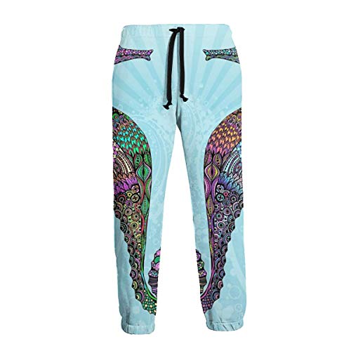 Inaayayi Electric Psychedelic Seahorses - Pantalones de Deporte para Hombre Negro Negro (M