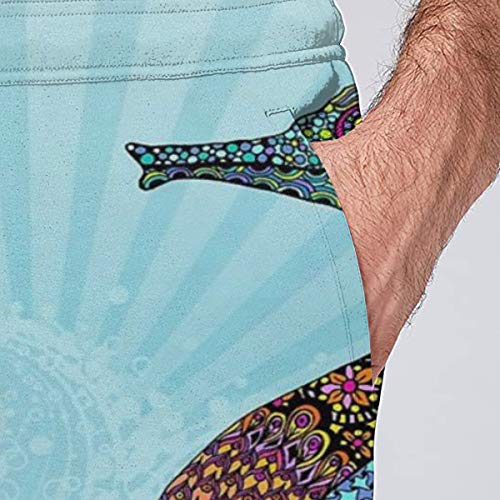 Inaayayi Electric Psychedelic Seahorses - Pantalones de Deporte para Hombre Negro Negro (M