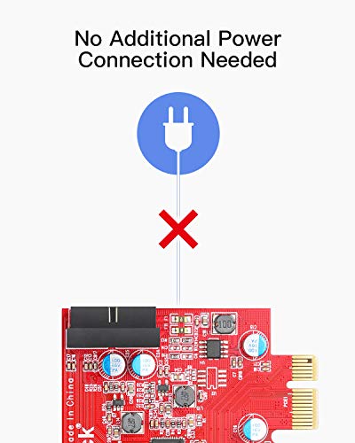 Inateck PCIe USB 3.0 Tarjeta Controladora PCI Express de 2 Puertos, Mini PCIe Tarjeta de expansión USB 3.0 Adaptador, con USB 3.0 Interno de 20 Pines