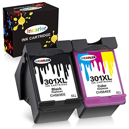 Incarler 301 XL Remanufacturado Cartuchos de Tinta Compatible con HP 301XL para HP Envy 5530 4500 5532 4507 Deskjet 2540 2542 2549 1510 1010 1512 2050 1050 2543 Officejet 2620 4630 (1Negro 1Tri-Color)