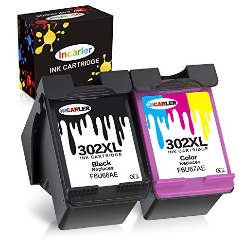 Incarler 302XL Remanufacturado Cartuchos de Tinta Compatible con Tinta HP 302 para HP Deskjet 3630 2130 1110 3636 Officejet 5230 3830 4650 5232 5220 5255 Envy 4520 4524 4527 (1 Negro 1 Tri-Color)