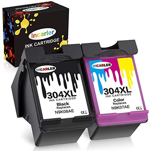 Incarler 304 XL Remanufacturado Cartuchos de Tinta Compatible con HP 304XL para HP Deskjet 2630 2633 3700 2632 2620 3720 3730 3732 2634 3735 Envy 5032 5020 5030 5055 (1 Negro 1 Tri-Color)