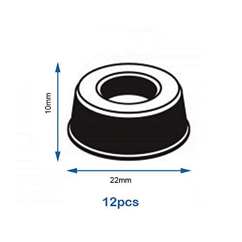 INCREWAY 22 * 10mm Pies de goma, 12 Piezas Transparentes Silicona Parachoques para Muebles Almohadilla Autoadhesiva Adhesivos de Amortiguación