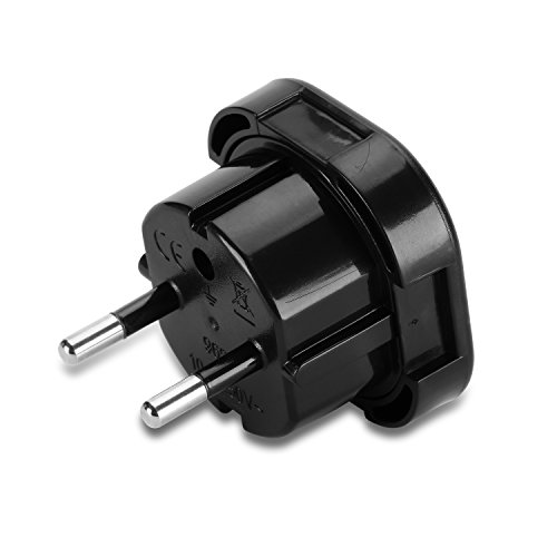 Incutex 2X Adaptador UK España, Adaptador UK EU, Adaptador Enchufe inglés a español, Negro