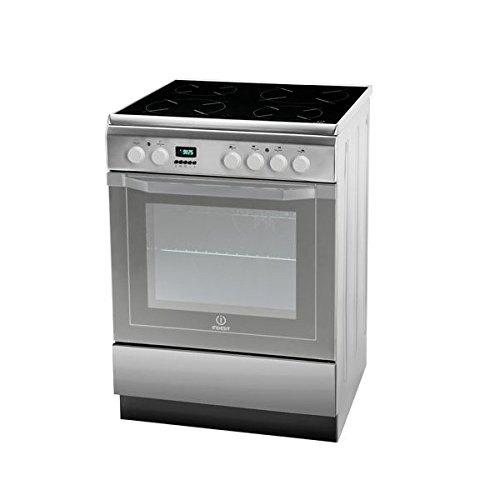 Indesit I6VMC6A(X)/GR - Cocina (Cocina independiente, Acero inoxidable, Botones, Giratorio, Frente, Electrónico, Cerámico)