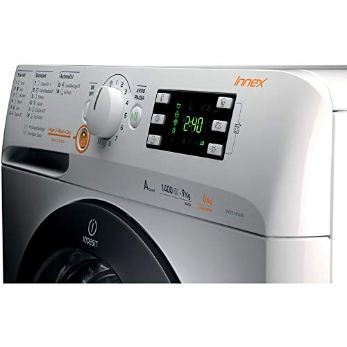 Indesit XWDE 961480X W Independiente Carga frontal A Blanco - Lavadora-secadora (Carga frontal, Independiente, Blanco, Izquierda, Botones, Giratorio, 62 L)