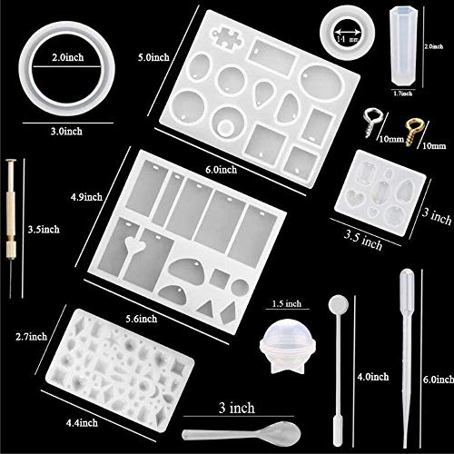 inherited Bricolaje Joyería Molde, Moldes Resina DIY Transparente, Resina Kit Fundición Silicona para Colgantes Fabricación Joyas DIY Artesanía con Moldes Fundición Herramientas Conjunto