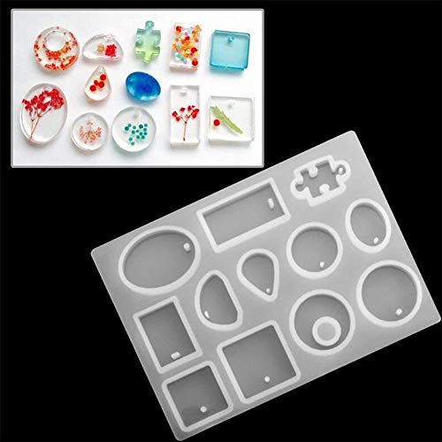 inherited Bricolaje Joyería Molde, Moldes Resina DIY Transparente, Resina Kit Fundición Silicona para Colgantes Fabricación Joyas DIY Artesanía con Moldes Fundición Herramientas Conjunto