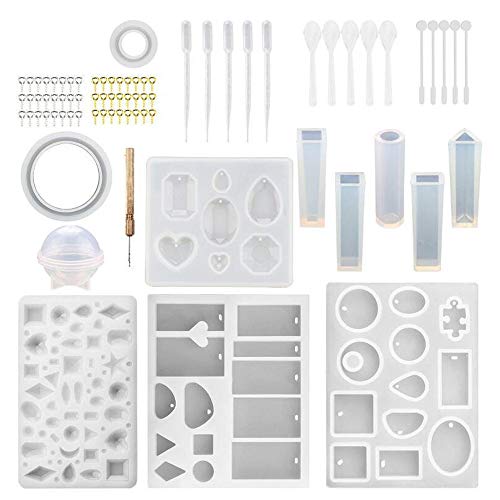 inherited Bricolaje Joyería Molde, Moldes Resina DIY Transparente, Resina Kit Fundición Silicona para Colgantes Fabricación Joyas DIY Artesanía con Moldes Fundición Herramientas Conjunto