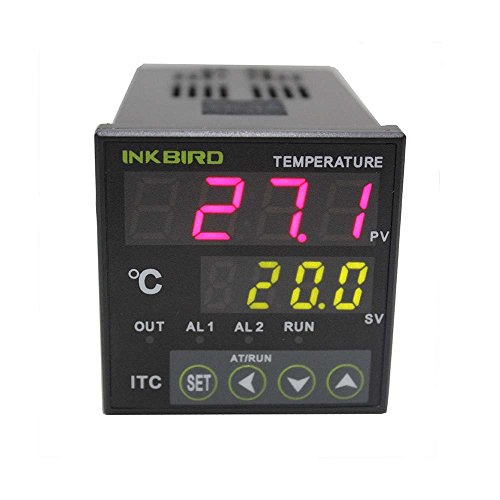 Inkbird ITC-100RH PID Termostato Digital + K Sonda, Double Relés 220V para Control la temperatura de Calefacción o Refrigeración con Alarm para Coche, Acuarios, Incubadora