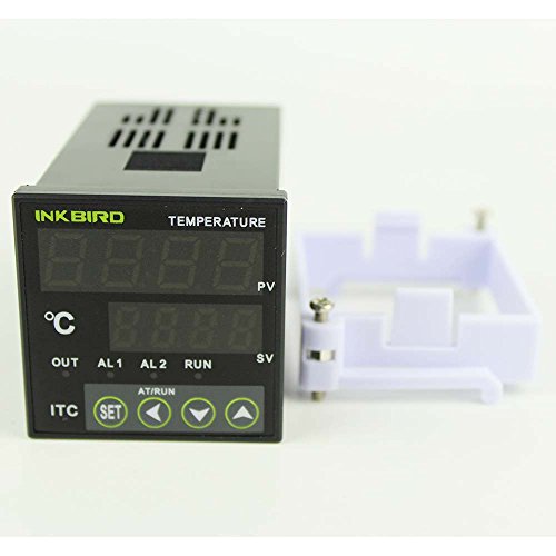 Inkbird ITC-100VL PID Termostato Digital, 12-24V Control Temperatura Rango de Calentadores y Enfriadores con K Sonda + 25DA SSR + Radiador Negro para Acuarios, Coche Reloj, Incubadora, Agua Bomba