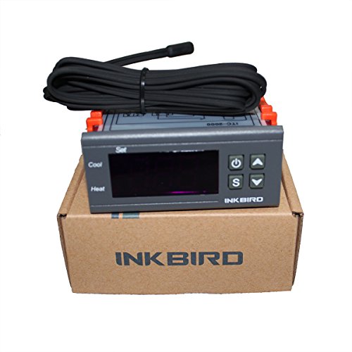 Inkbird ITC-2000 220V Termostato Digital Double Relés Control de Temperatura Calefacción/Refrigeración + Conexión de Alarma para Ventilador, Incubación, Calentador de Agua y Enfriador Industrial