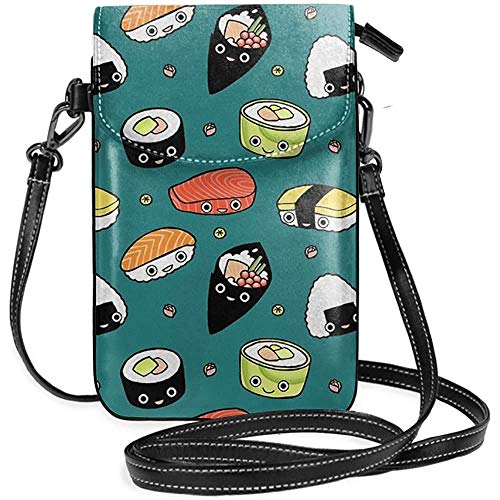 Inner-shop Japón Sushi Food Leather Cell Phone Monedero Titular Monedero Funcional Multi Pocket